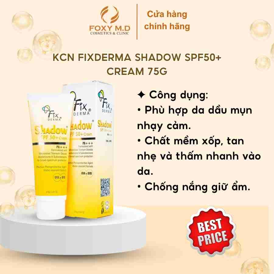 Kem chống nắng FIXDERMA Shadow SPF 50+ 75g